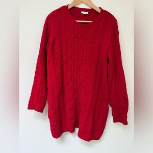 J.Jill Size Large Red Textured Chunky Knit Soft
Chenille Sweater